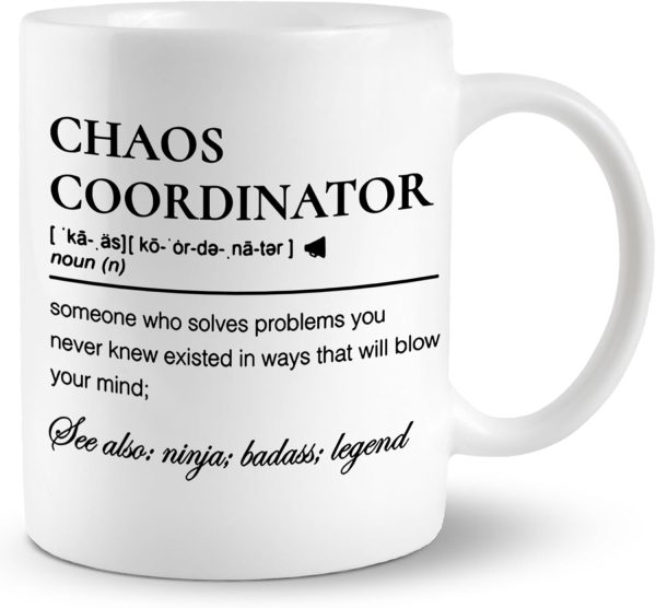 Chaos Coordinator Coffee Mug, Funny Office Gift for Boss Manager Coworker, Birthday Christmas Appreciation Gift Chaos Coordinator Coffee Mug, Funny Office Gift for Boss Manager Coworker, Birthday Christmas Appreciation Gift
