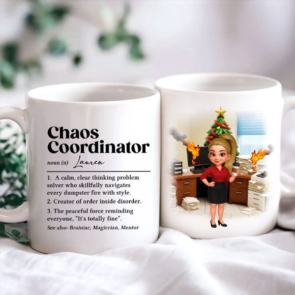 Chaos Coordinator Definition Office Humor - Personalized Mug - Christmas Gift for Coworkers, Husband, Wife, Daughter, Son, Friends Chaos Coordinator Definition Office Humor - Personalized Mug - Christmas Gift for Coworkers, Husband, Wife, Daughter, Son, Friends