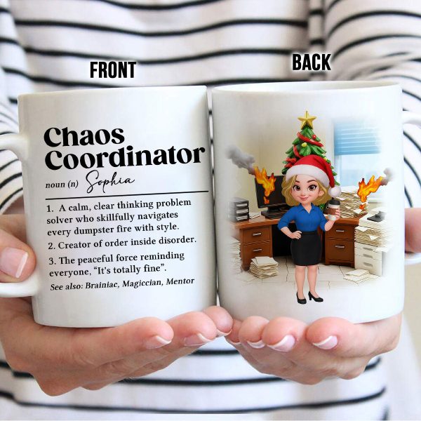 Chaos Coordinator Definition Office Humor - Personalized Mug - Christmas Gift for Coworkers, Husband, Wife, Daughter, Son, Friends Chaos Coordinator Definition Office Humor - Personalized Mug - Christmas Gift for Coworkers, Husband, Wife, Daughter, Son, Friends
