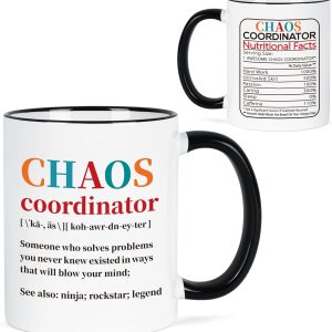 Chaos Coordinator Funny Coffee Mug, Appreciation Gift for Boss Manager Teacher Coworker Nurse Mom, Birthday Christmas Gift