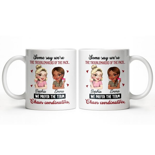 Chaos Coordinators, Cartoon Characters And Hearts - Personalized Custom Coffee Mug - BST494_MG Chaos Coordinators, Cartoon Characters And Hearts - Personalized Custom Coffee Mug - BST494_MG