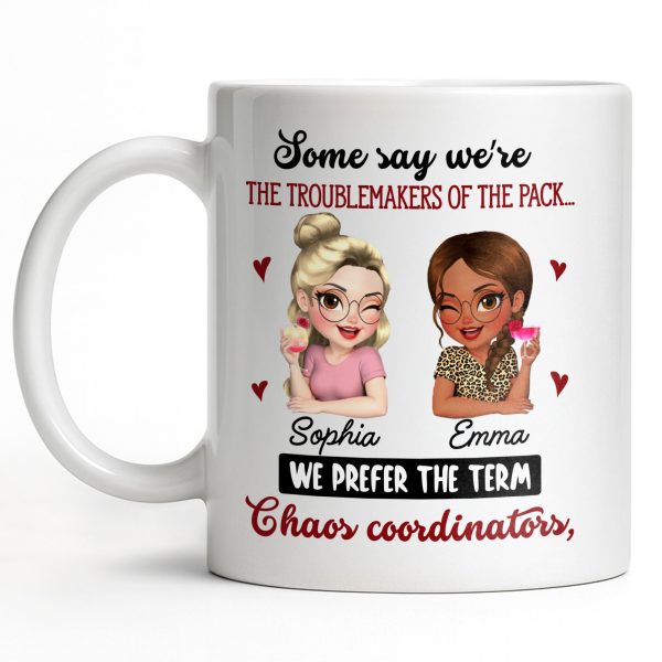 Chaos Coordinators, Cartoon Characters And Hearts - Personalized Custom Coffee Mug - BST494_MG Chaos Coordinators, Cartoon Characters And Hearts - Personalized Custom Coffee Mug - BST494_MG