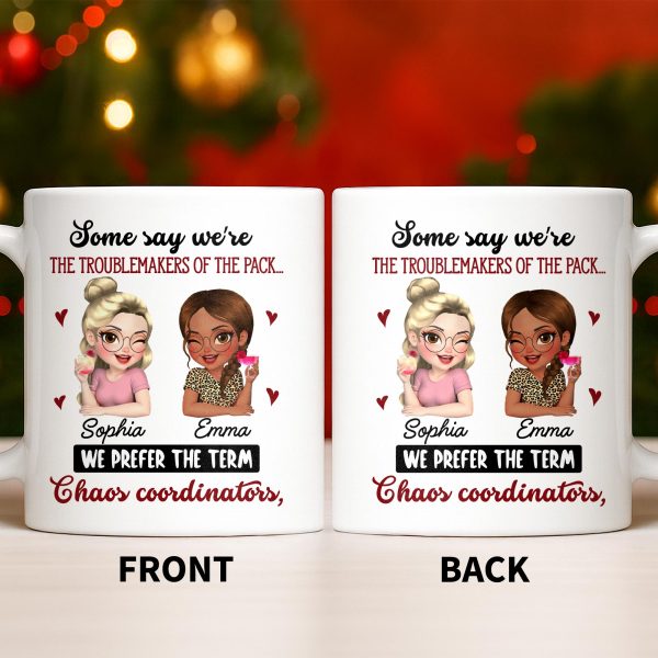 Chaos Coordinators, Cartoon Characters And Hearts - Personalized Custom Coffee Mug - BST494_MG Chaos Coordinators, Cartoon Characters And Hearts - Personalized Custom Coffee Mug - BST494_MG