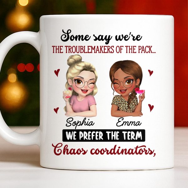 Chaos Coordinators, Cartoon Characters And Hearts - Personalized Custom Coffee Mug - BST494_MG Chaos Coordinators, Cartoon Characters And Hearts - Personalized Custom Coffee Mug - BST494_MG