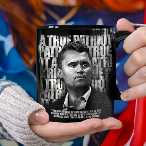Charlie Kirk Memorial A True Patriot Tribute Remembrance Black Mug LM32 65541