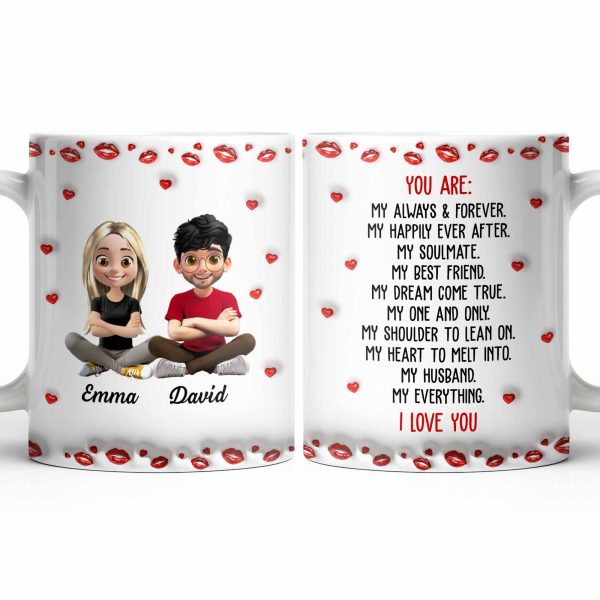 Charming Character Illustrations With Hearts - Personalized Custom Coffee Mug - HSB083_MG Charming Character Illustrations With Hearts - Personalized Custom Coffee Mug - HSB083_MG