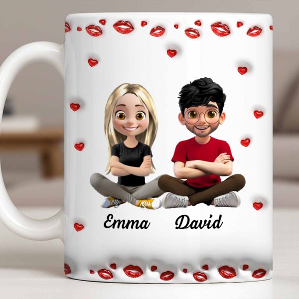 Charming Character Illustrations With Hearts - Personalized Custom Coffee Mug - HSB083_MG Charming Character Illustrations With Hearts - Personalized Custom Coffee Mug - HSB083_MG