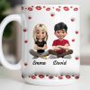 Charming Character Illustrations With Hearts - Personalized Custom Coffee Mug - HSB083_MG Charming Character Illustrations With Hearts - Personalized Custom Coffee Mug - HSB083_MG