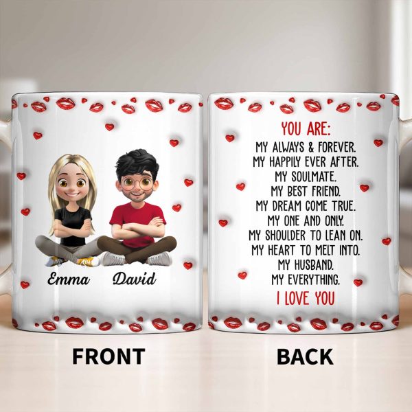Charming Character Illustrations With Hearts - Personalized Custom Coffee Mug - HSB083_MG Charming Character Illustrations With Hearts - Personalized Custom Coffee Mug - HSB083_MG