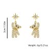 Charming Cubic Zirconia Bear & Star Stud Earrings Charming Cubic Zirconia Bear & Star Stud Earrings