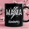 Checkered Lightning Bolt Mama Personalized Mug, Vintage Retro Black and White Gift with Custom Name for Energetic Moms Checkered Lightning Bolt Mama Personalized Mug, Vintage Retro Black and White Gift with Custom Name for Energetic Moms