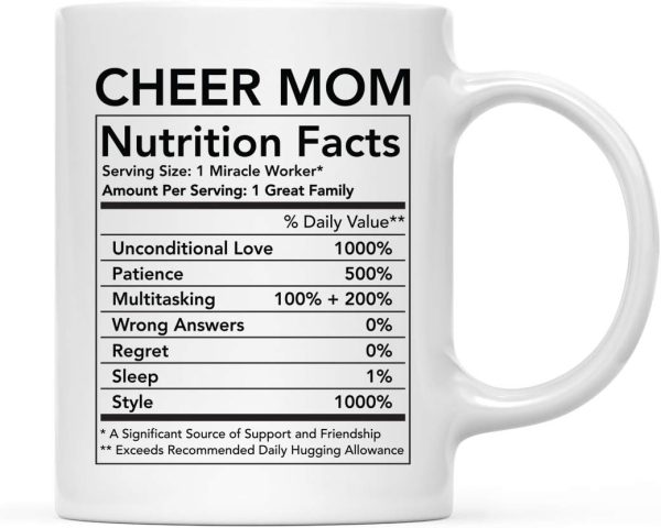 Cheer Mom Nutritional Facts Coffee Mug Funny Gift for Mom Birthday Mother's Day Christmas Gift Cheer Mom Nutritional Facts Coffee Mug Funny Gift for Mom Birthday Mother's Day Christmas Gift
