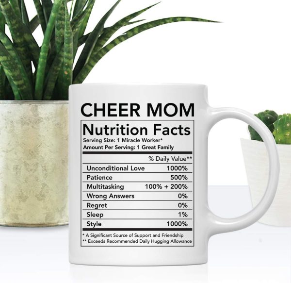 Cheer Mom Nutritional Facts Coffee Mug Funny Gift for Mom Birthday Mother's Day Christmas Gift Cheer Mom Nutritional Facts Coffee Mug Funny Gift for Mom Birthday Mother's Day Christmas Gift