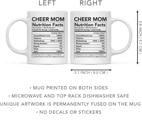 Cheer Mom Nutritional Facts Coffee Mug Funny Gift for Mom Birthday Mother's Day Christmas Gift Cheer Mom Nutritional Facts Coffee Mug Funny Gift for Mom Birthday Mother's Day Christmas Gift