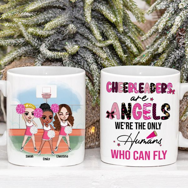 Cheerleaders Are Angels - The Only Humans Who Can Fly, Personalized Coffee Mug, Cheerleaders Friend Gift Cheerleaders Are Angels - The Only Humans Who Can Fly, Personalized Coffee Mug, Cheerleaders Friend Gift
