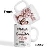 Cherry Blossom Mug with Mother & Daughter Cartoon, Personalized Gift Cherry Blossom Mug with Mother & Daughter Cartoon, Personalized Gift
