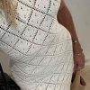 Chic Round Neck Sleeveless Crochet Knit Beach Vacatin Maxi Dress - Beige Chic Round Neck Sleeveless Crochet Knit Beach Vacatin Maxi Dress - Beige
