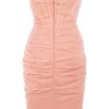 Chic Ruched Strapless Mini Corset Cocktail Party Dress - Pink