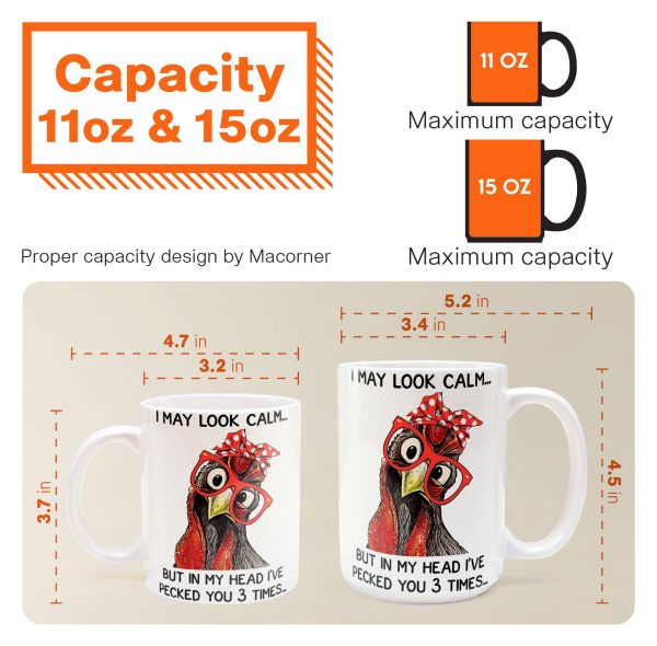 Chicken I May Look Calm Pecked You 3 Times Funny Gift - Funny Mug Chicken I May Look Calm Pecked You 3 Times Funny Gift - Funny Mug