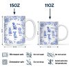 Chinoiserie Toile Dog - Personalized White Edge-to-Edge Mug