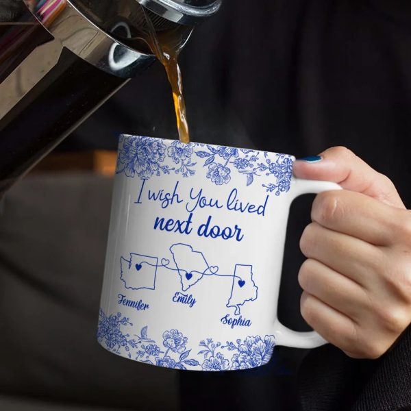 Chinoiserie Toile I Wish We Lived Closer - Personalized Mug Chinoiserie Toile I Wish We Lived Closer - Personalized Mug