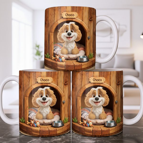 Choco, Cute Dog In A Cozy Dog House - Personalized Custom Coffee Mug - DOG135_MG
