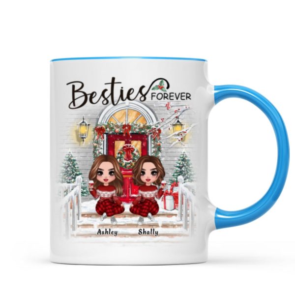 Christmas Best Friends Sisters Front Porch Personalized Mug Christmas Best Friends Sisters Front Porch Personalized Mug