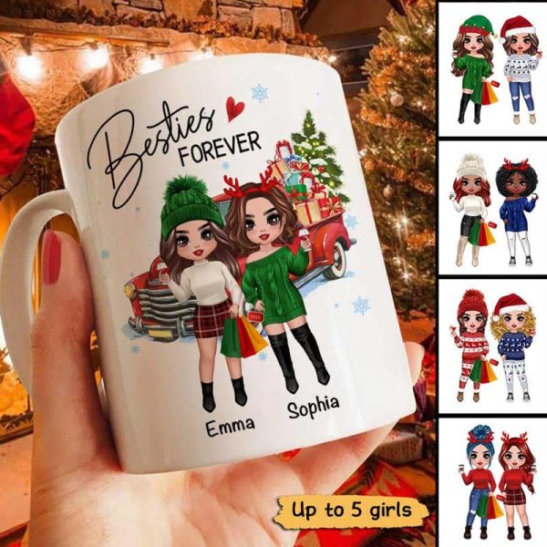 Christmas Best Friends Sisters Gifts Car Personalized Mug Christmas Best Friends Sisters Gifts Car Personalized Mug