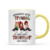 Christmas Besties Apparently We're Trouble When We're Together - Personalized Mug Christmas Besties Apparently We're Trouble When We're Together - Personalized Mug
