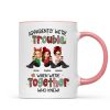Christmas Besties Apparently We're Trouble When We're Together - Personalized Mug Christmas Besties Apparently We're Trouble When We're Together - Personalized Mug