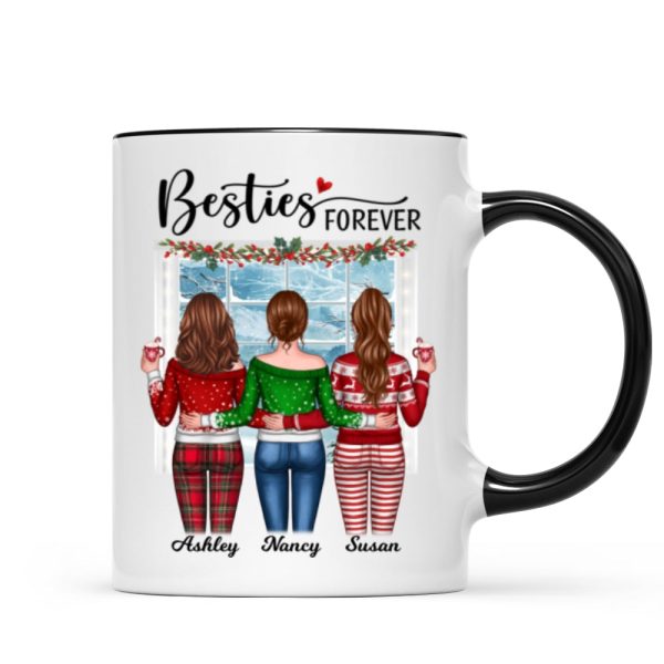 Christmas Besties Back View By Window Personalized Mug