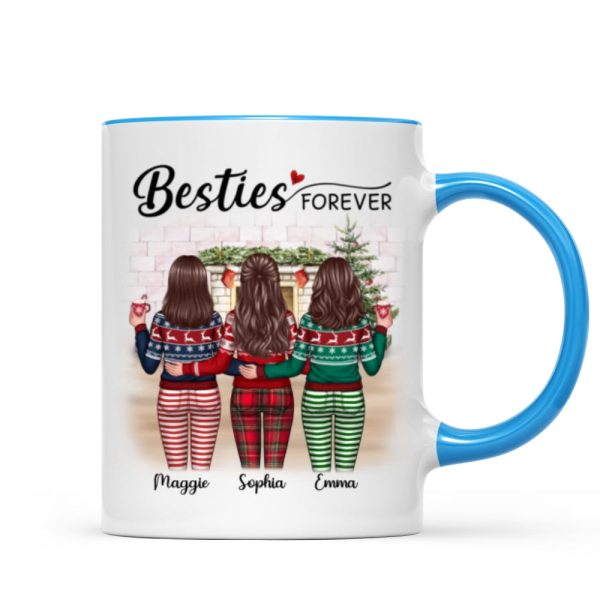 Christmas Besties Standing Back View In House Personalized Mug Christmas Besties Standing Back View In House Personalized Mug