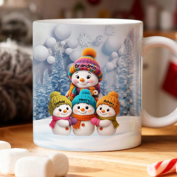 Christmas Blue Vibe Snowman Grandma Grandpa & Grandkids - Personalized Mug - Christmas Gift for Grandma Grandpa Christmas Blue Vibe Snowman Grandma Grandpa & Grandkids - Personalized Mug - Christmas Gift for Grandma Grandpa