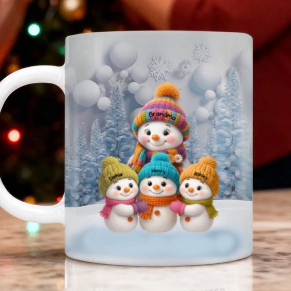 Christmas Blue Vibe Snowman Grandma Grandpa & Grandkids - Personalized Mug - Christmas Gift for Grandma Grandpa Christmas Blue Vibe Snowman Grandma Grandpa & Grandkids - Personalized Mug - Christmas Gift for Grandma Grandpa