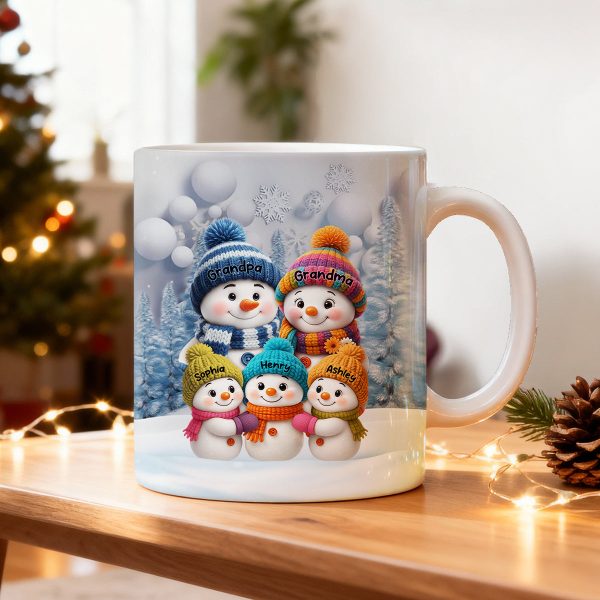 Christmas Blue Vibe Snowman Grandma Grandpa & Grandkids - Personalized Mug - Christmas Gift for Grandma Grandpa Christmas Blue Vibe Snowman Grandma Grandpa & Grandkids - Personalized Mug - Christmas Gift for Grandma Grandpa