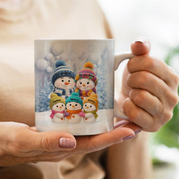 Christmas Blue Vibe Snowman Grandma Grandpa & Grandkids - Personalized Mug - Christmas Gift for Grandma Grandpa Christmas Blue Vibe Snowman Grandma Grandpa & Grandkids - Personalized Mug - Christmas Gift for Grandma Grandpa