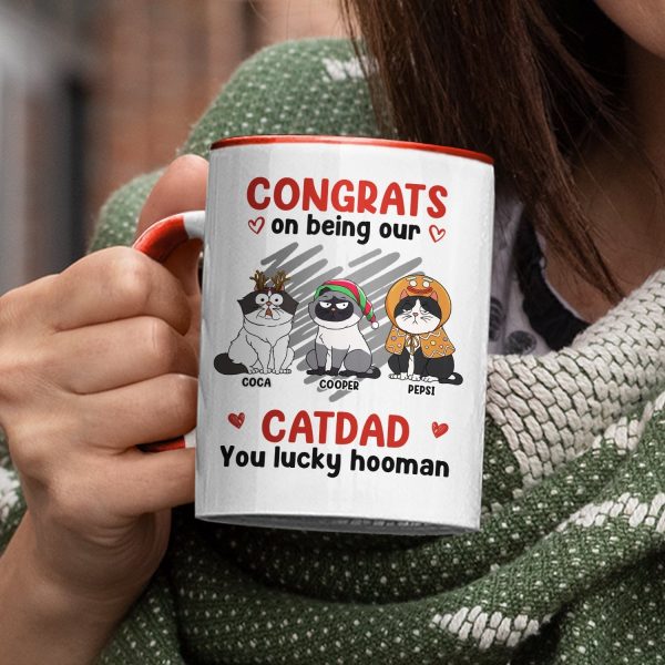 Christmas Congrats On Being Our Cat Mom Cat Dad - Gift For Cat Lovers - Personalized Accent Mug Christmas Congrats On Being Our Cat Mom Cat Dad - Gift For Cat Lovers - Personalized Accent Mug
