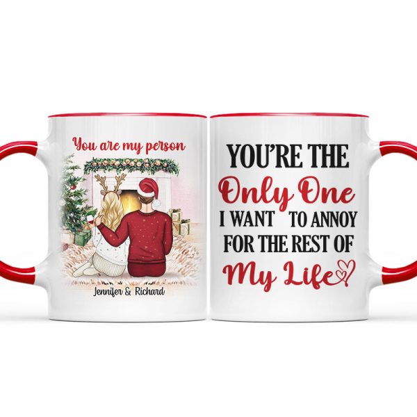 Christmas Couple I Want To Annoy For The Rest - Personalized Custom Accent Mug Christmas Couple I Want To Annoy For The Rest - Personalized Custom Accent Mug