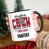 Christmas Crew Making Memories Together Personalized Mug, Checkered Lightning Retro Holiday Gift with Custom Name Christmas Crew Making Memories Together Personalized Mug, Checkered Lightning Retro Holiday Gift with Custom Name