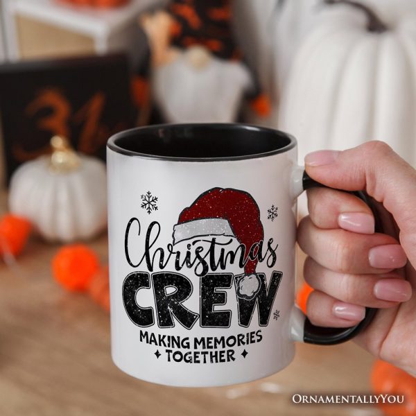 Christmas Crew Personalized Mug, Glitter Santa Hat Gift with Custom Name for Making Memories Christmas Crew Personalized Mug, Glitter Santa Hat Gift with Custom Name for Making Memories