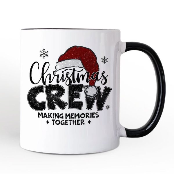 Christmas Crew Personalized Mug, Glitter Santa Hat Gift with Custom Name for Making Memories Christmas Crew Personalized Mug, Glitter Santa Hat Gift with Custom Name for Making Memories