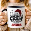 Christmas Crew Personalized Mug, Glitter Santa Hat Gift with Custom Name for Making Memories Christmas Crew Personalized Mug, Glitter Santa Hat Gift with Custom Name for Making Memories