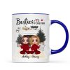 Christmas Doll Besties At Fireplace Personalized Mug Christmas Doll Besties At Fireplace Personalized Mug