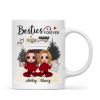 Christmas Doll Besties At Fireplace Personalized Mug Christmas Doll Besties At Fireplace Personalized Mug