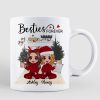 Christmas Doll Besties At Fireplace Personalized Mug Christmas Doll Besties At Fireplace Personalized Mug