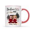 Christmas Doll Besties At Fireplace Personalized Mug Christmas Doll Besties At Fireplace Personalized Mug