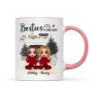 Christmas Doll Besties At Fireplace Personalized Mug Christmas Doll Besties At Fireplace Personalized Mug