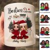 Christmas Doll Besties At Fireplace Personalized Mug Christmas Doll Besties At Fireplace Personalized Mug