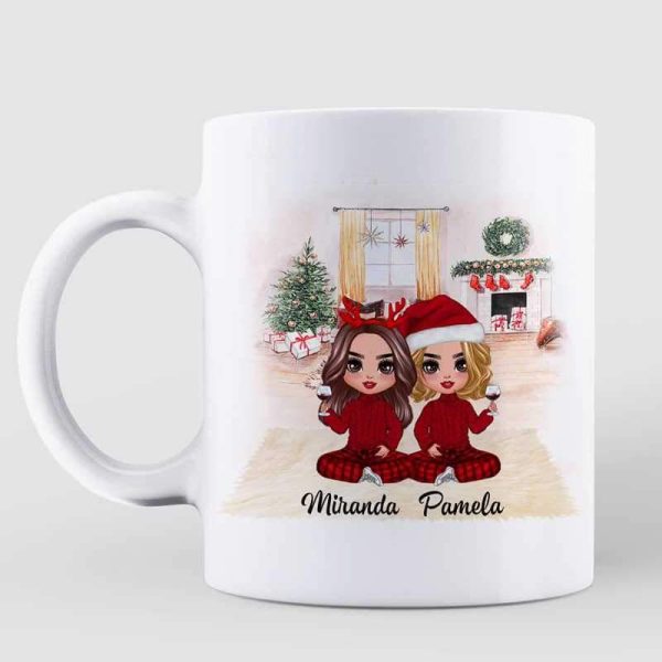 Christmas Doll Besties Checkered Pants Personalized Mug Christmas Doll Besties Checkered Pants Personalized Mug