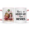 Christmas Doll Besties Sitting At Fireplace Personalized Mug Christmas Doll Besties Sitting At Fireplace Personalized Mug